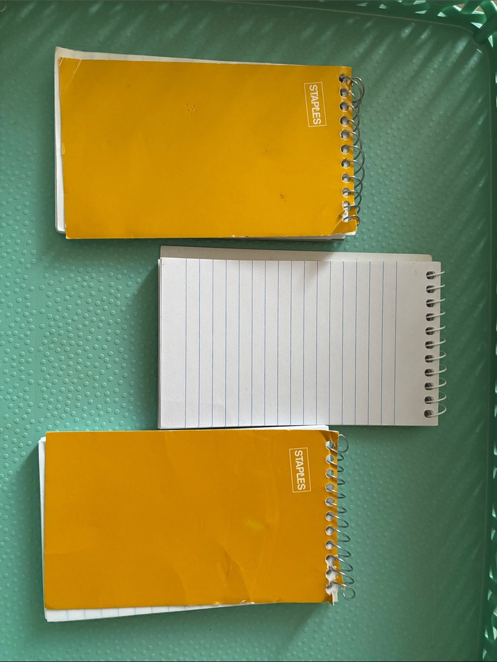 3pc STAPLES 5” Yellow Spiral Pocket Notepads Bundle Set